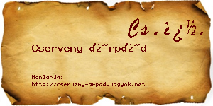 Cserveny Árpád névjegykártya