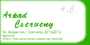 arpad cserveny business card